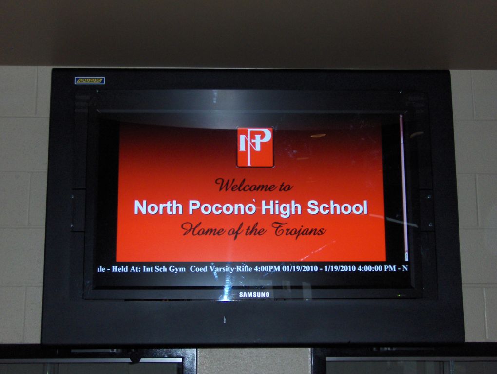 armagard digital signage enclosure at north pocono high school